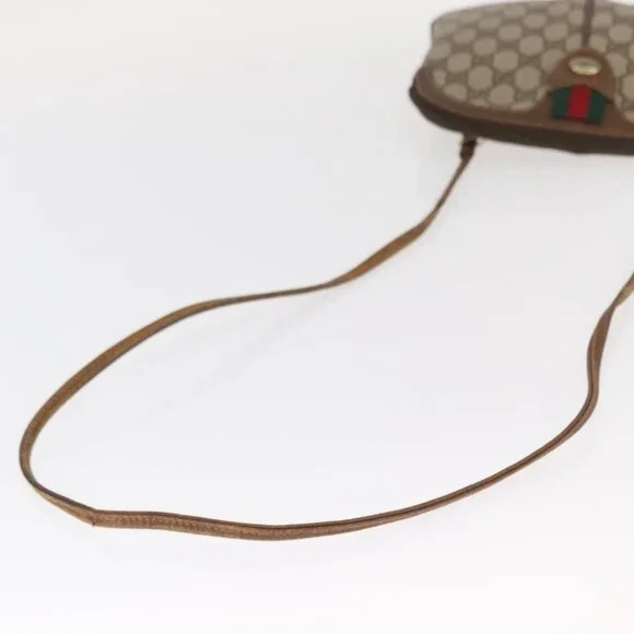 Authentic GUCCI GG Supreme Web Sherry Line Bag PVC Beige Gold 68 02 047 - Picture 14 of 16